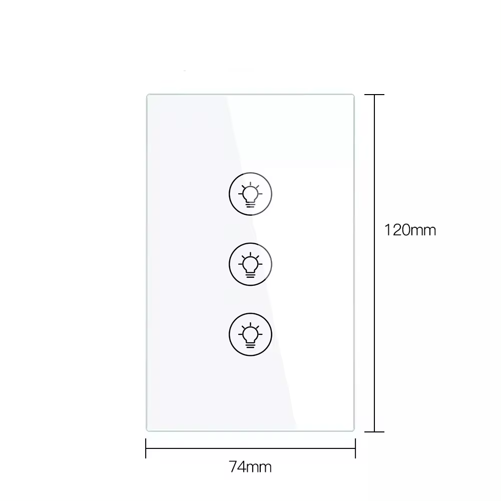 Smart Life Tuya WIFI 3CH Dimmer Light Switch | Live & Neutral Wire | White