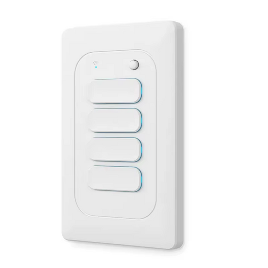 Smart Life Tuya WIFI 4CH LED Light Button Switch | Live & Neutral / Live & No Neutral Wire | White