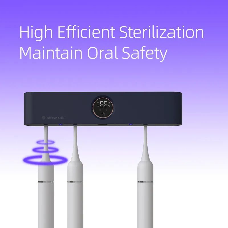 Toothbrush UVA UVC Sterilizer & Holder | 5V Rechargeable | Wall Mounted / Portable | 5 Slot