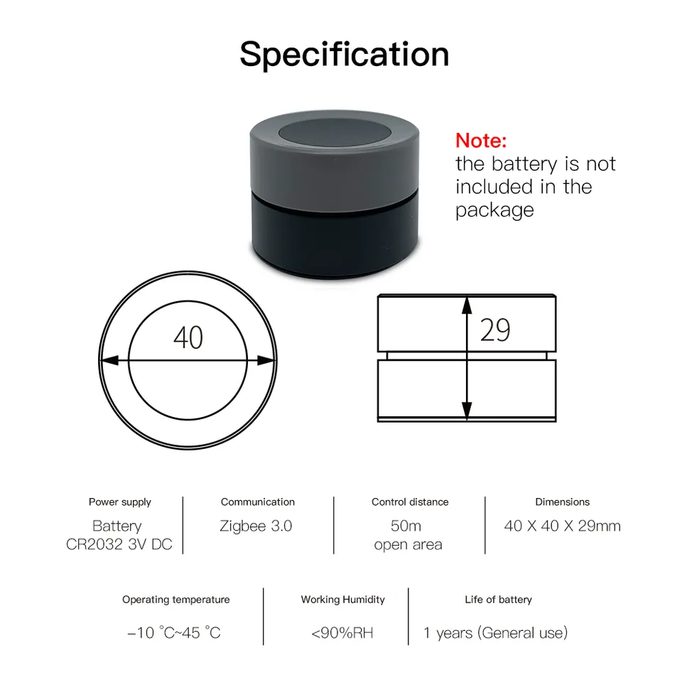 Smart Life Tuya Zigbee Wireless Knob Scene Switch