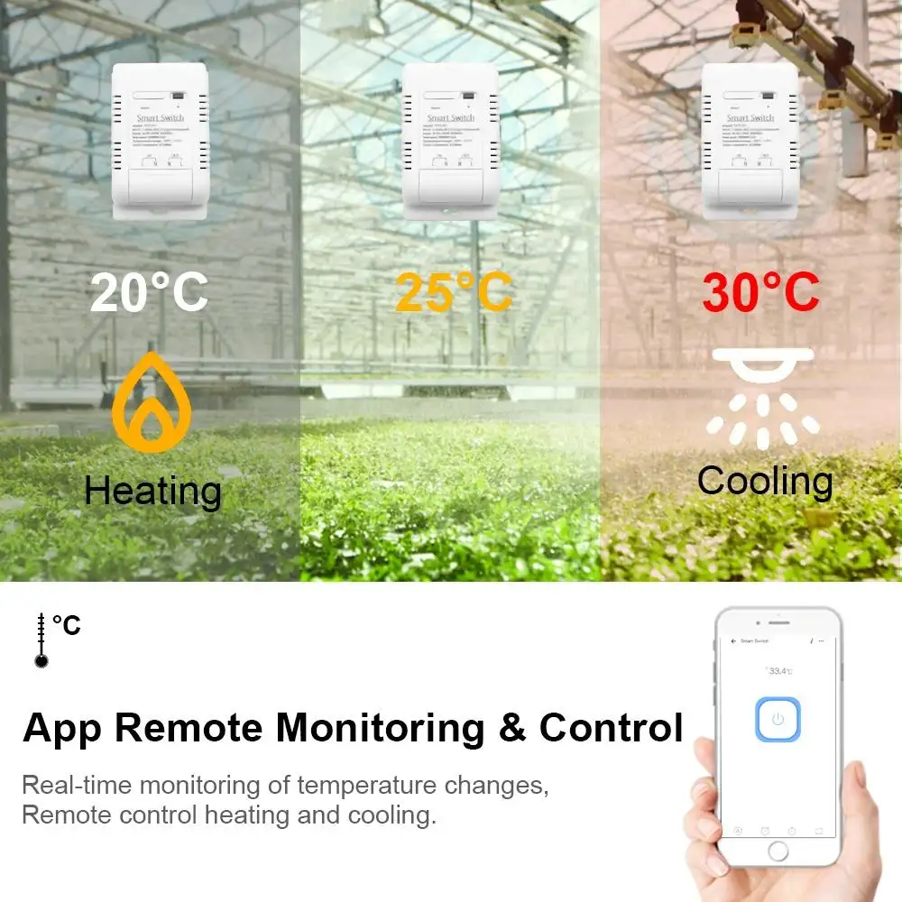 Smart Life Tuya WIFI 1CH 16A 3000W Switch w/ Temperature Probe Sensor w/ Power Monitor & RF433Mhz