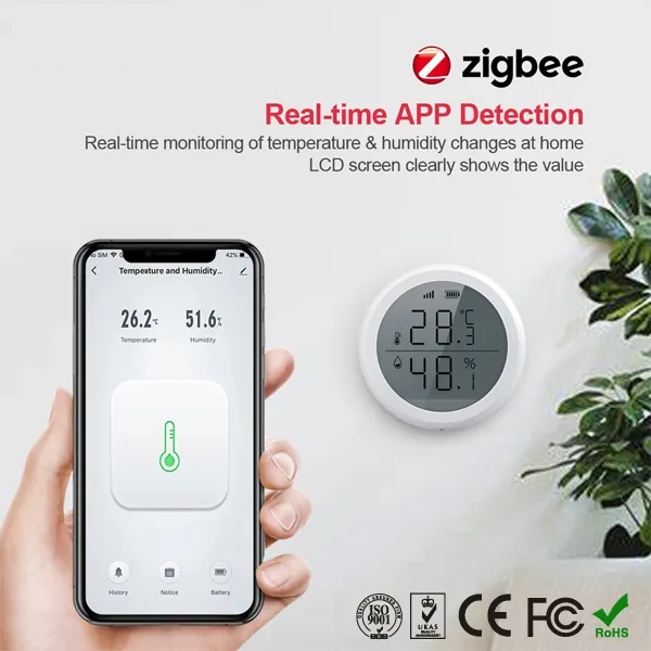 Smart Life Tuya Zigbee Temperature and Humidity Display Sensor