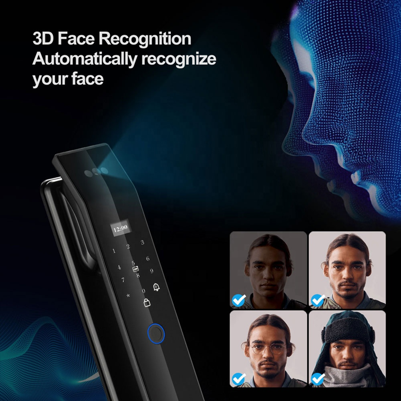 Smart Life Tuya WIFI Door Handle Face Fingerprint Keypad Card Video Doorbell Intercom Lock | D14 Pro