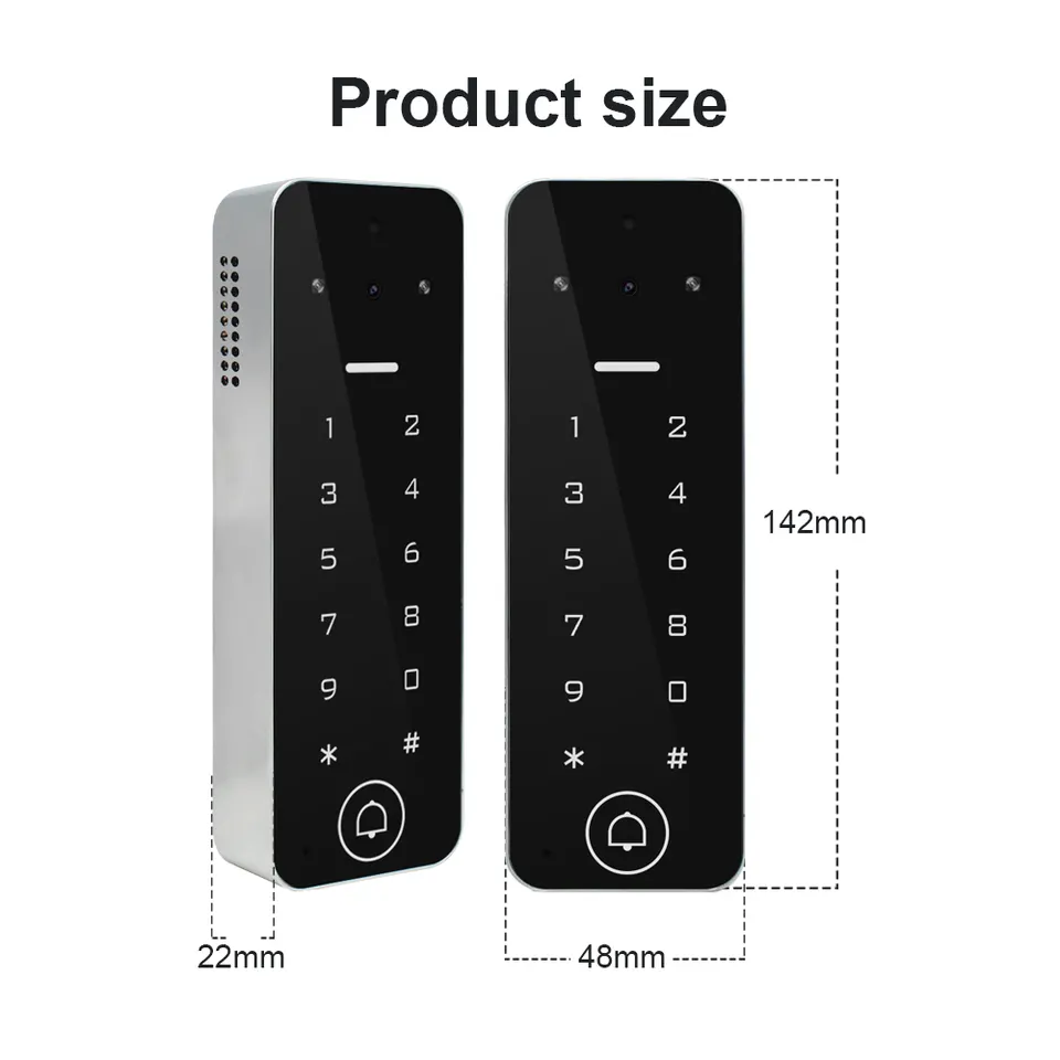 Smart Life Tuya WIFI Waterproof 12V Video Doorbell Access Control Keypad Card Door Gate Garage VC4K