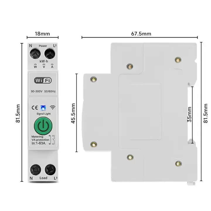 Smart Life Tuya WIFI 1P w/ Neutral 240V 63A 13800W 13.8KW w/ Power Monitor