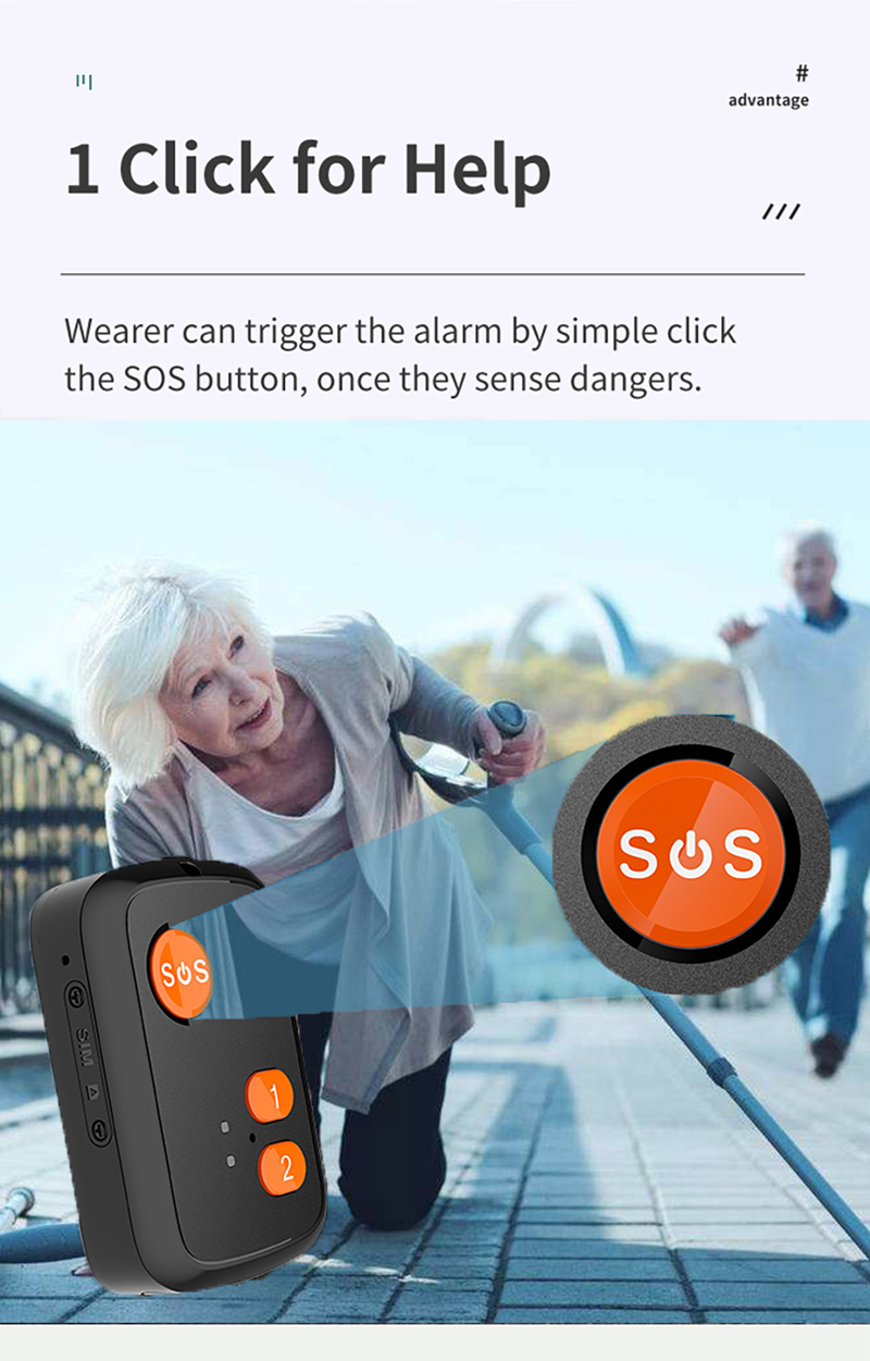 4G GPS Pendant Child Elderly Asset Safety Tracker w/ SOS Button, Voice Calling & Real‑Time Tracking