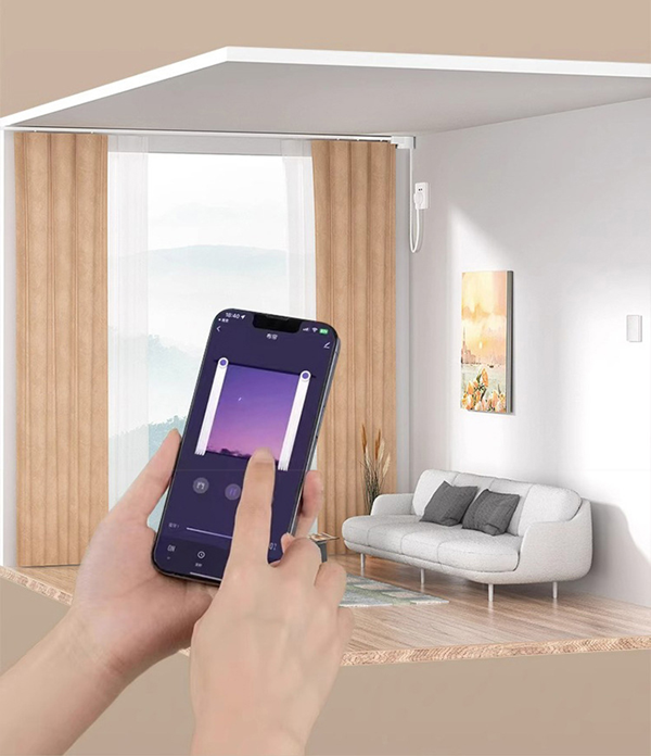 Smart Life Tuya WIFI Curtain Track w/ Motor RGB LED Strip Light & Remote | 2.2m