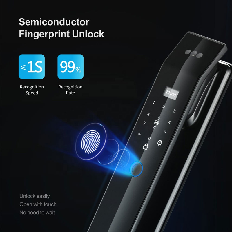 Smart Life Tuya WIFI Door Handle Face Fingerprint Keypad Card Video Doorbell Intercom Lock | D14 Pro