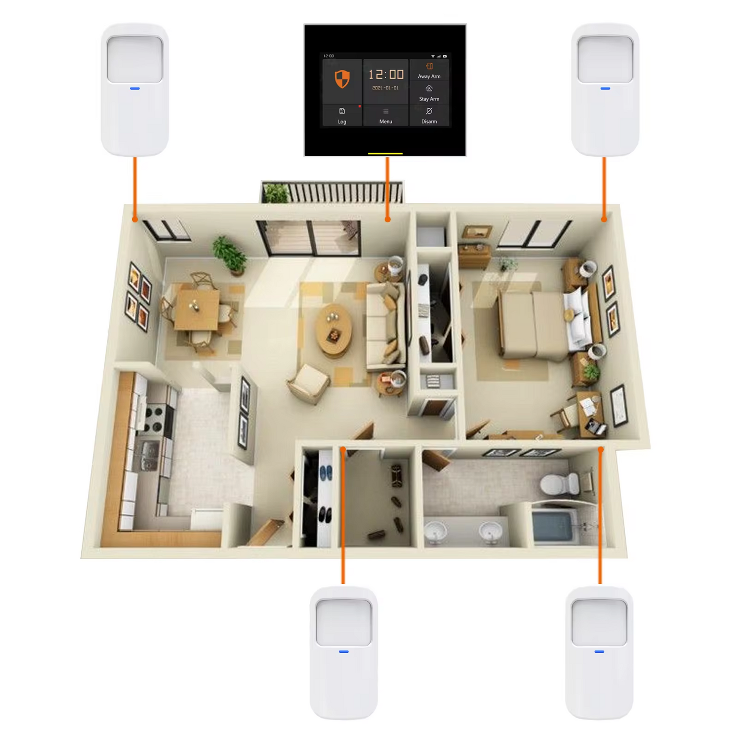 Wireless PIR Motion Movement Detector Sensor for H502 GSM Alarm System | RF433