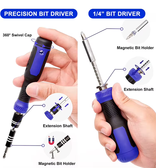 191 in 1 Precision Screwdriver Set w/ 164 Magnetic Bits Tool Kit w/ Carry Case | Blue