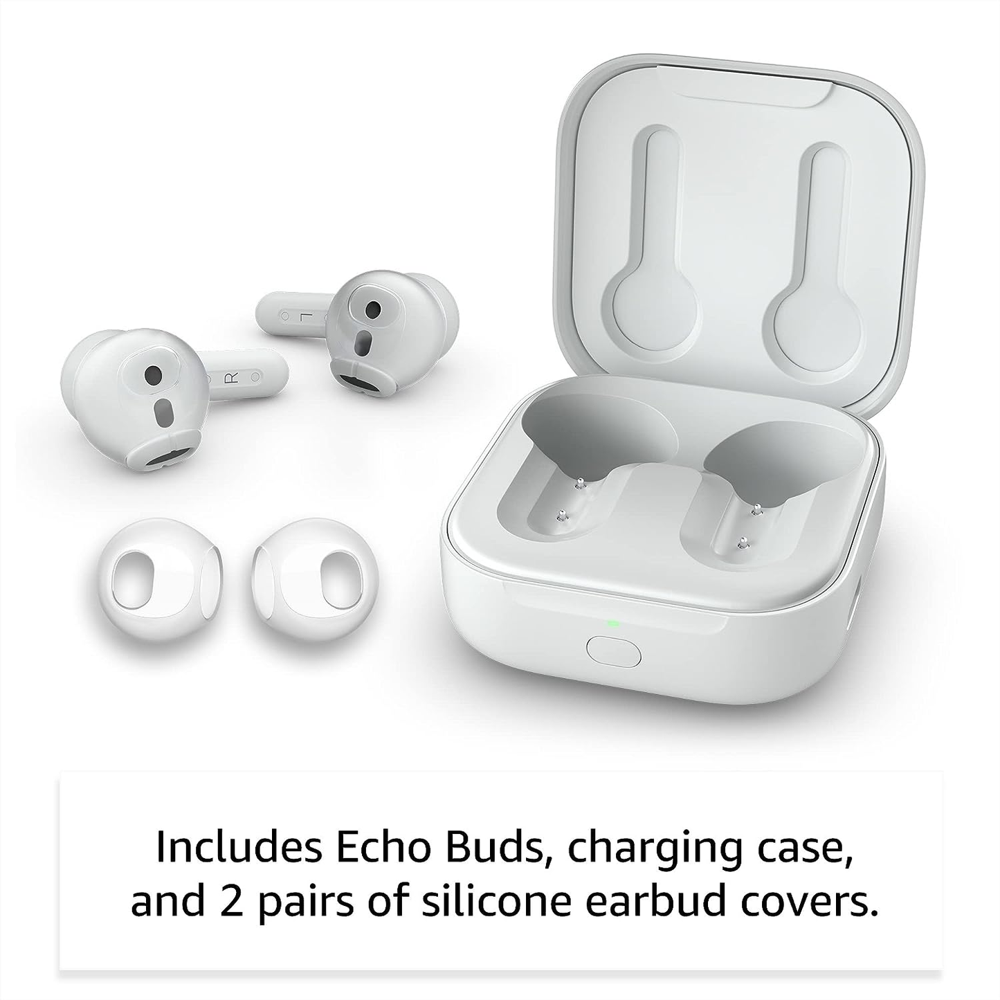 All-new Echo Buds (2023 Release) True Wireless Bluetooth 5.2 Earbuds with Alexa, charging case White
