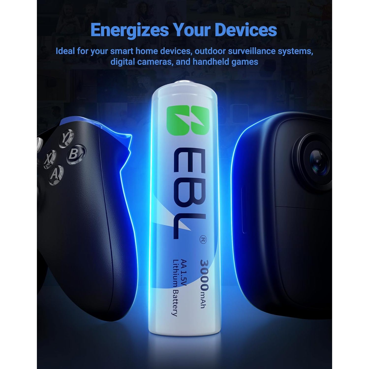 EBL AA Lithium Batteries – 1.5V 3000mAh Long‑Life High‑Performance Cells (4‑Pack)