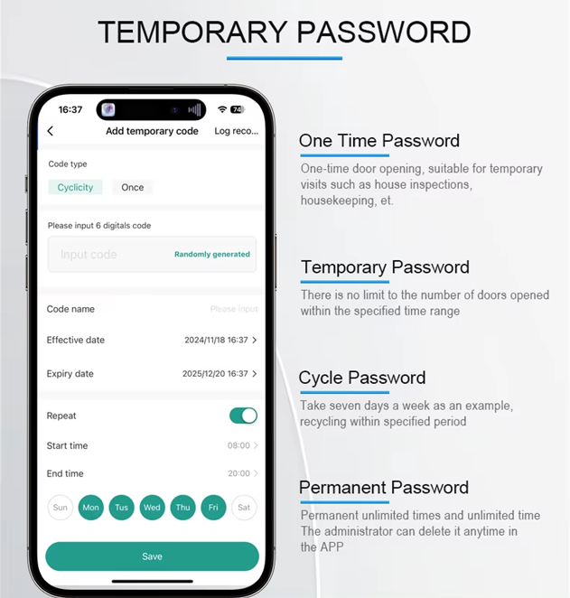 Smart Life Tuya WIFI Access Control 12V Face Fingerprint Keypad Card Doorbell | IP66 | DLVF3
