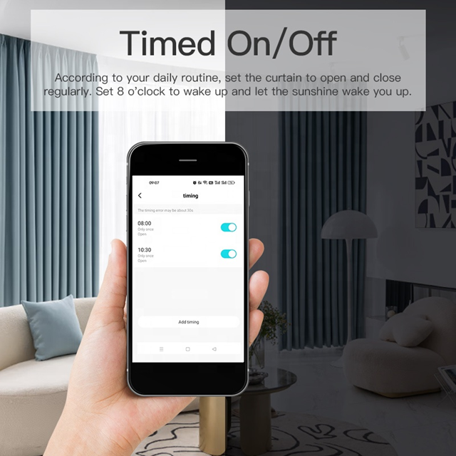 Smart Life Tuya WIFI Curtain Robot Motor for Roman Pole T-Rail U-Rail w/ Remote (Double Opening)