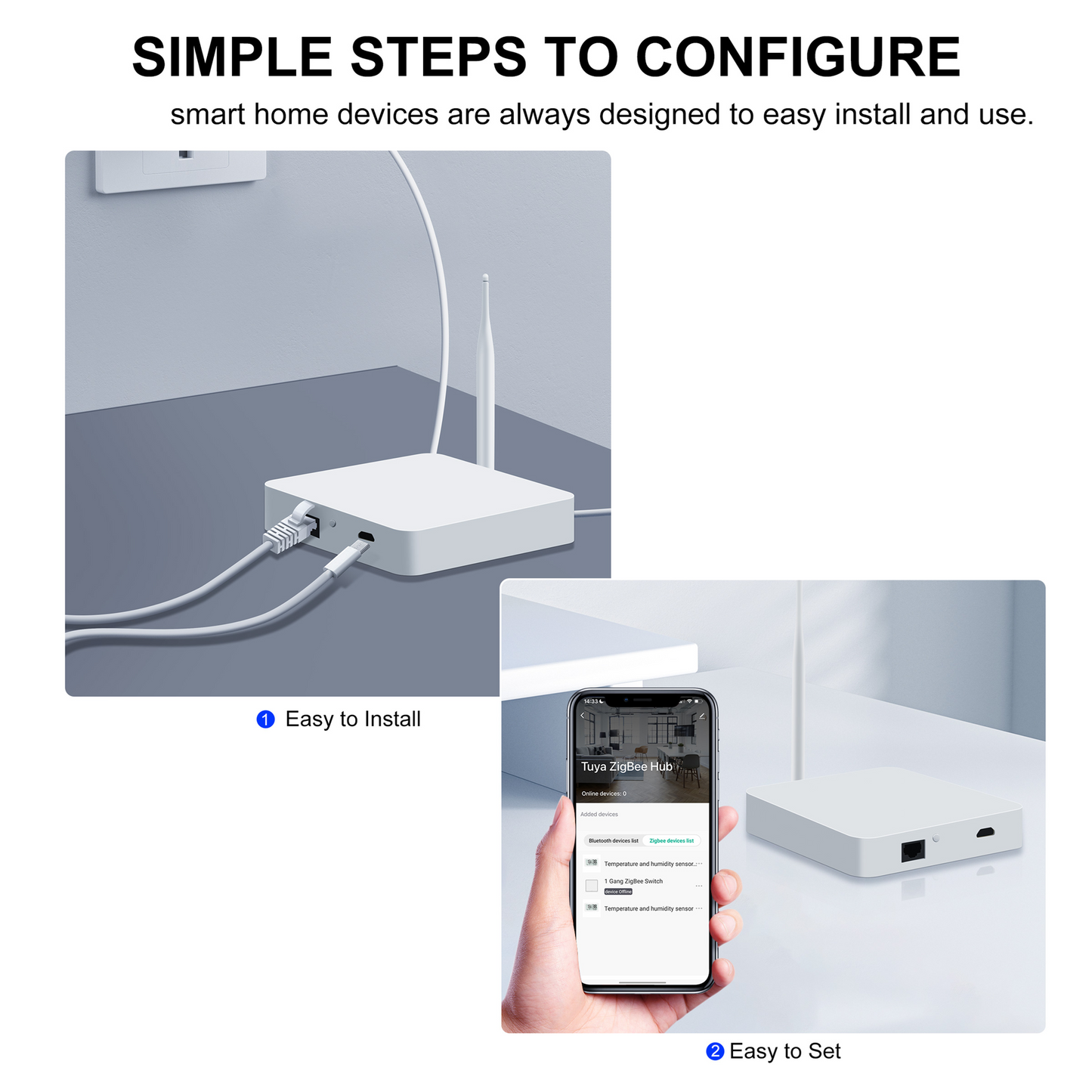 Smart Life Tuya Zigbee to LAN Hub Gateway | 20dB Antenna | 5V | Wired