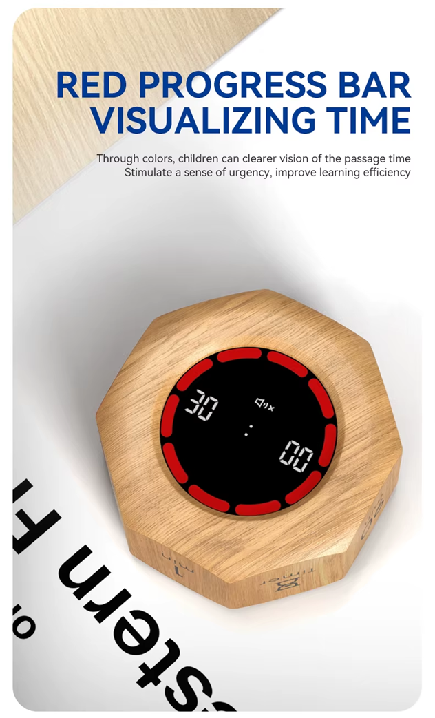 Flip Digital Timer Octagon – 1/3/5/15/30/60/90 Min Gravity Countdown/ Timer | Wood
