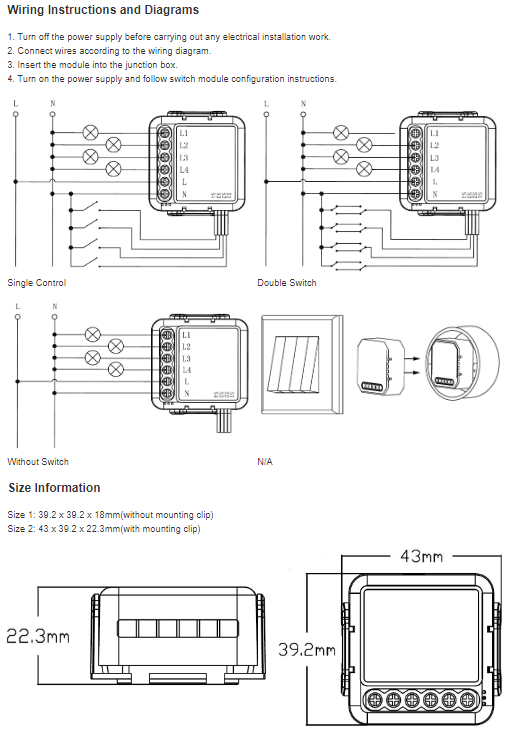 Smart Life Tuya Zigbee 4CH 150W LED Light / 2.5A 550W Appliance Neutral Mini Switch Circuit Breaker