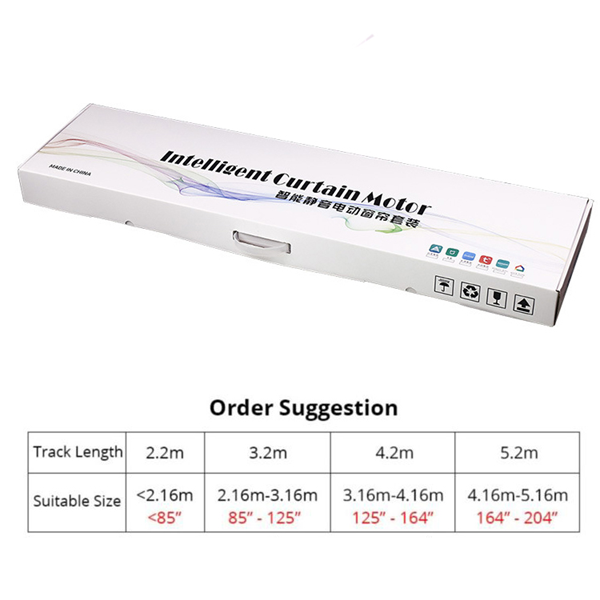 Smart Life Tuya WIFI Curtain Track w/ Motor RGB LED Strip Light & Remote | 2.2m