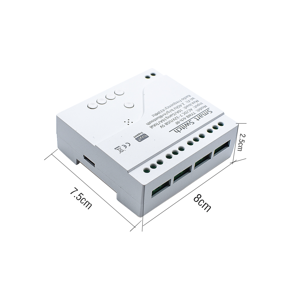 Smart Life Tuya WIFI 4CH 5V / 85-250V Door Gate Garage Opener Inching Relay Module w/ RF433Mhz