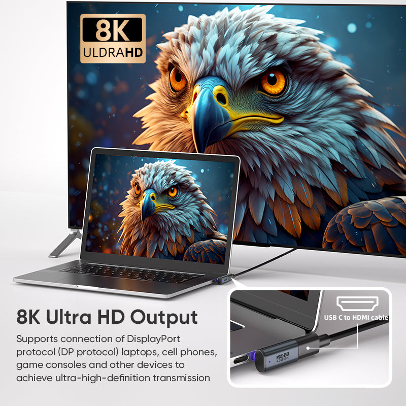 USB-C to USB-C Magnetic L Adaptor | USB4 40Gbps 8K |240W 48V 5A Data Transfer Fast Charging | Silver