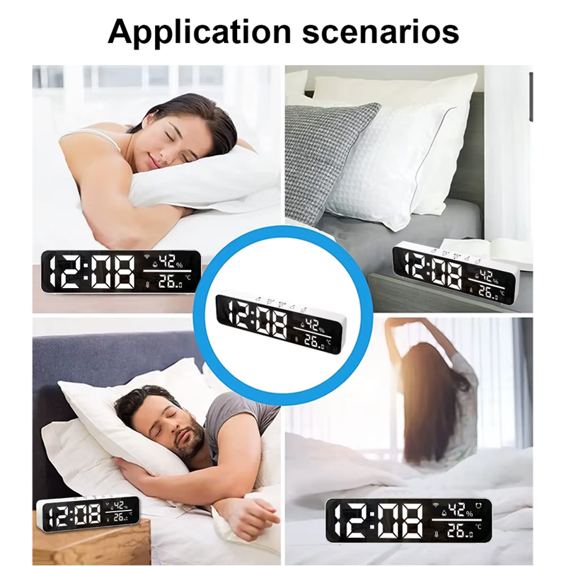 Smart Life Tuya WIFI Alarm Clock Time LED Display w/ Temperature & Humidity Sensor | 5V | White