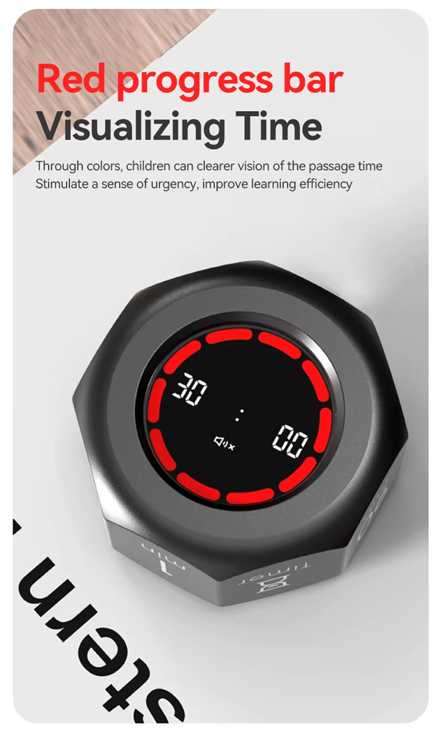 Flip Digital Timer Octagon – 1/3/5/15/30/60/90 Min Gravity Countdown/ Timer | White