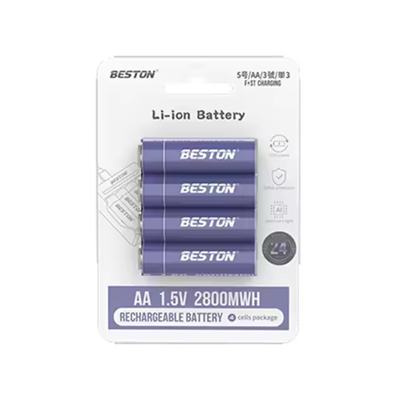 BESTON AA Rechargeable Lithium Battery | 14430 | 1.5V | 1850mAh | 4 Pack