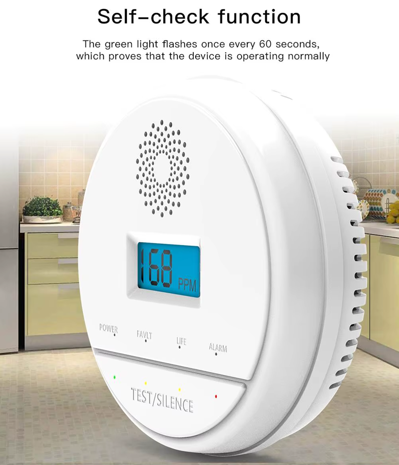 Wireless Carbon Monoxide CO Detector Sensor w/ 70db Alarm Speaker for Tuya Alarm System | RF433
