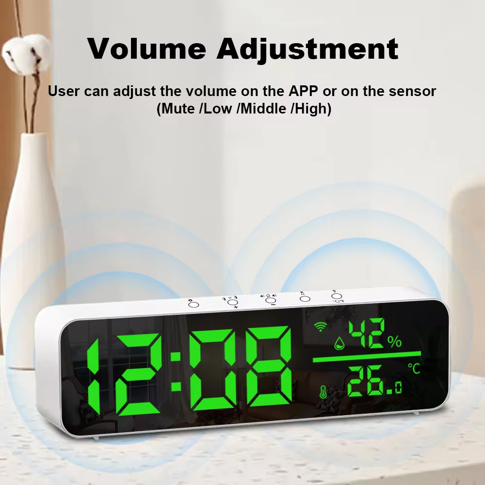 Smart Life Tuya WIFI Alarm Clock Time LED Display w/ Temperature & Humidity Sensor | 5V