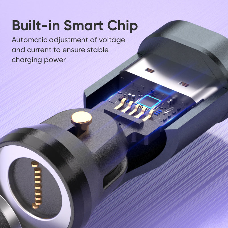 USB C to Magnetic Adaptor | 240W 48V 5A | Data Transfer Fast Charging | 360° 180° Rotatable | Black