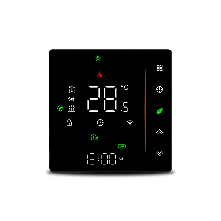 Smart Life Tuya WIFI Thermostat LCD Display Touch Screen Floor Heating Temperature Controller (Black)