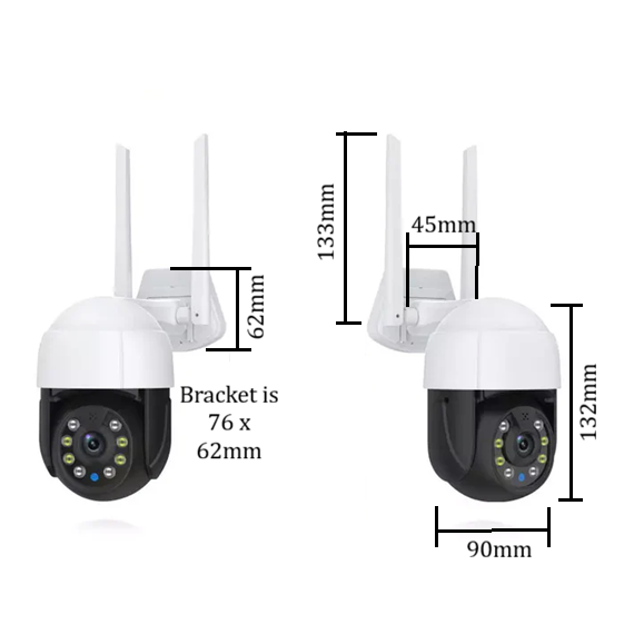 Smart Life Tuya WIFI Waterproof Outdoor 3MP HD PTZ CCTV Camera w/ 2 way audio