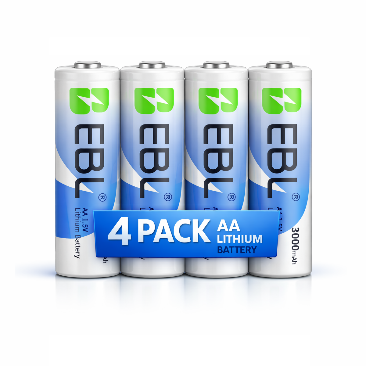 EBL AA Lithium Batteries – 1.5V 3000mAh Long‑Life High‑Performance Cells (4‑Pack)