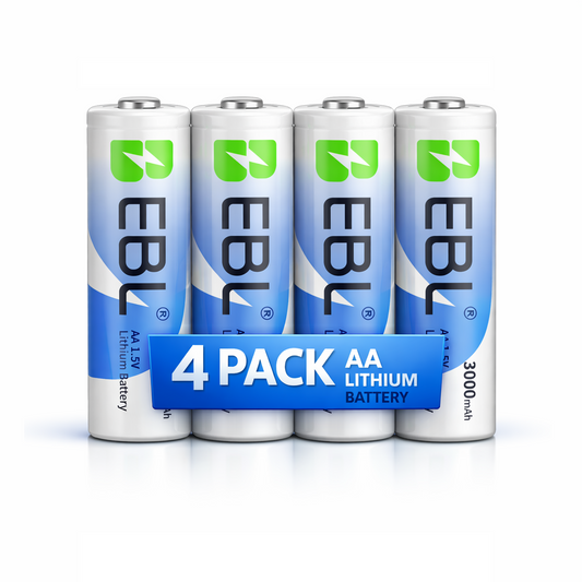 EBL AA Lithium Batteries – 1.5V 3000mAh Long‑Life High‑Performance Cells (4‑Pack)