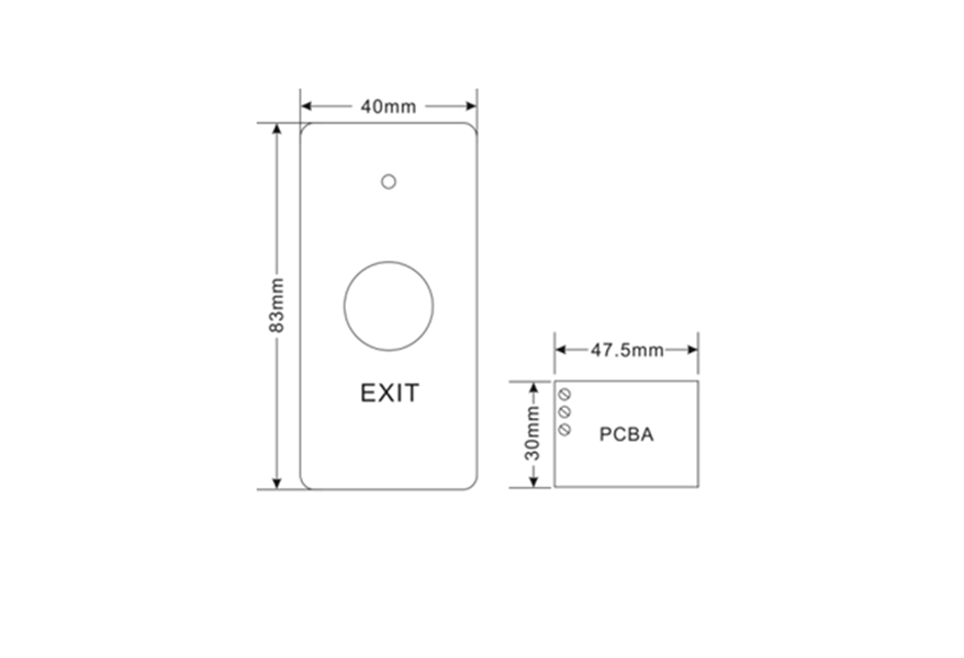 Wireless RF433Mhz Exit Button Door Release Button for 12V Access Control | Dry Contact (Black)