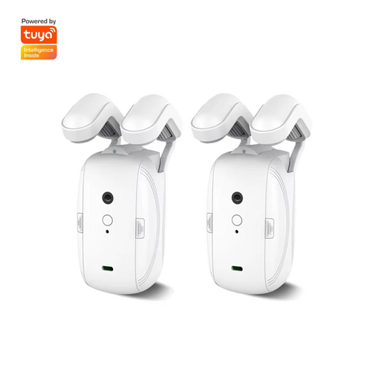 Smart Life Tuya Zigbee Curtain Robot Motor for Roman Pole T-Rail U-Rail w/ Remote (Double Opening)