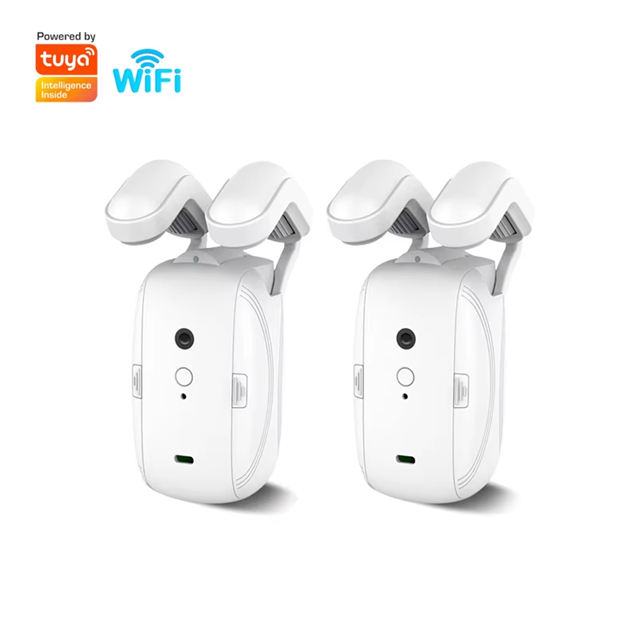 Smart Life Tuya WIFI Curtain Robot Motor for Roman Pole T-Rail U-Rail w/ Remote (Double Opening)