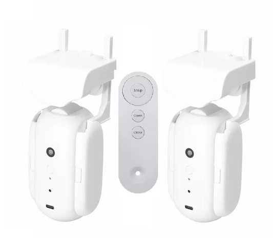 Smart Life Tuya Bluetooth Curtain Robot Motor for Roman Pole w/ Remote (Double Opening)