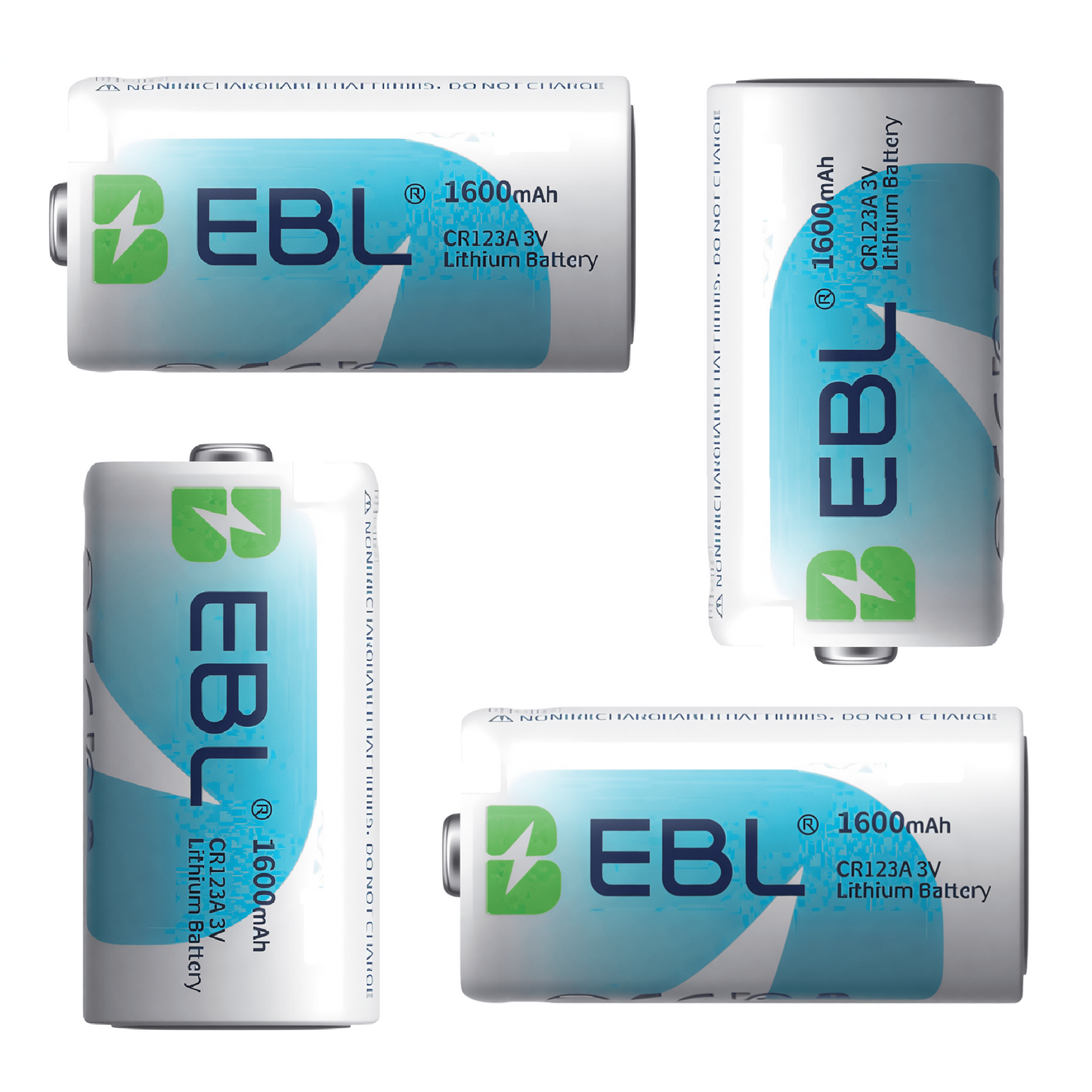 EBL CR123A Lithium Battery | 3V | 1600mAh | 4 Pack