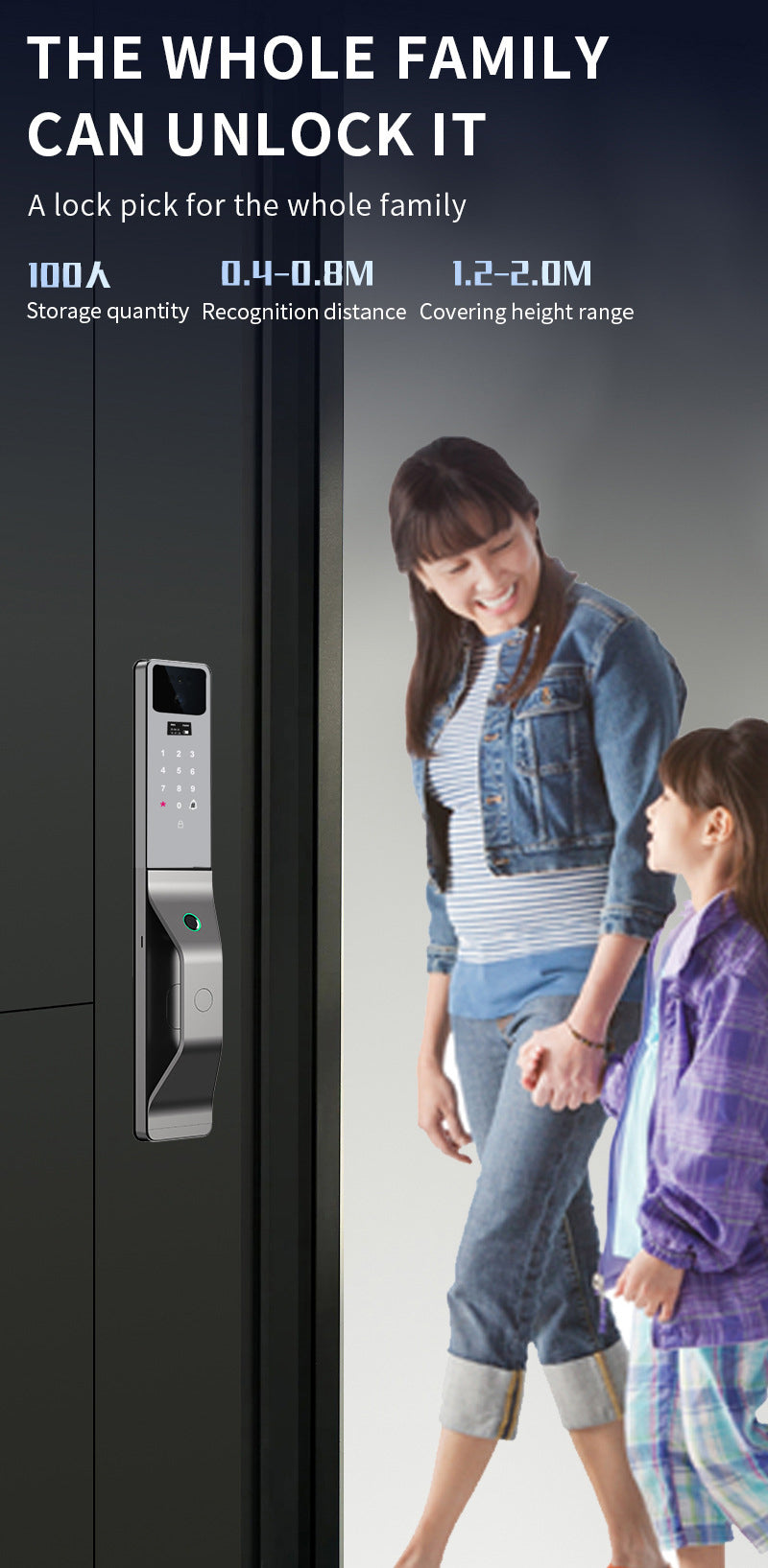 Smart Life Tuya WIFI Door Handle Face Fingerprint Keypad Card Video Doorbell Intercom Lock | DLC949