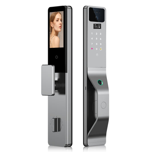 Smart Life Tuya WIFI Door Handle Face Fingerprint Keypad Card Video Doorbell Intercom Lock | DLC949
