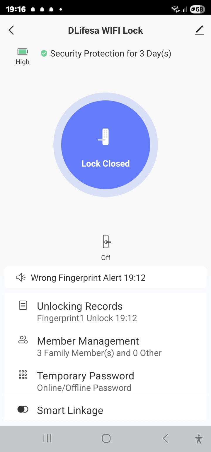 Smart Life Tuya WIFI Door Handle Fingerprint Keypad Card Lock | S1 | Black