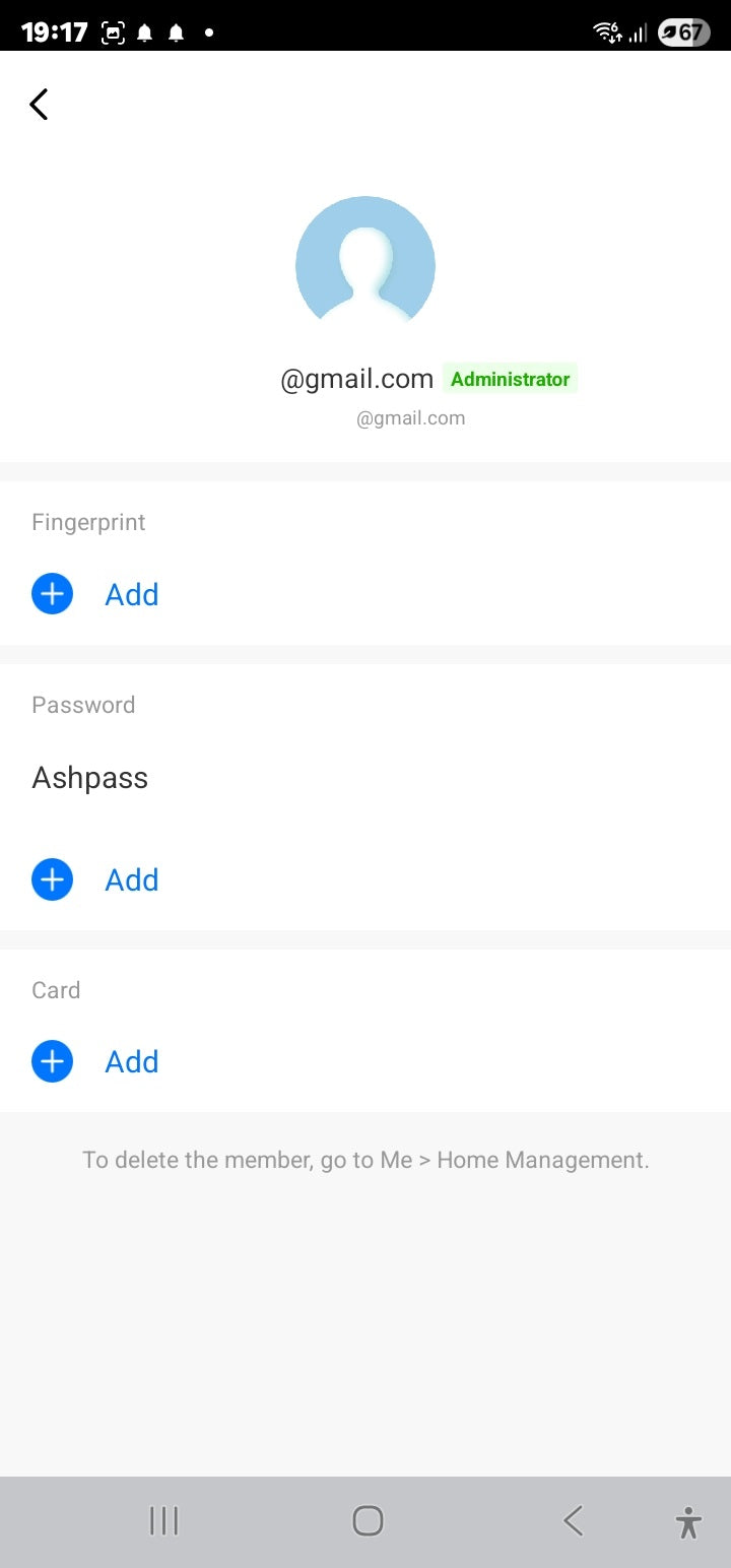 Smart Life Tuya WIFI Door Handle Fingerprint Keypad Card Lock | S1 | Black