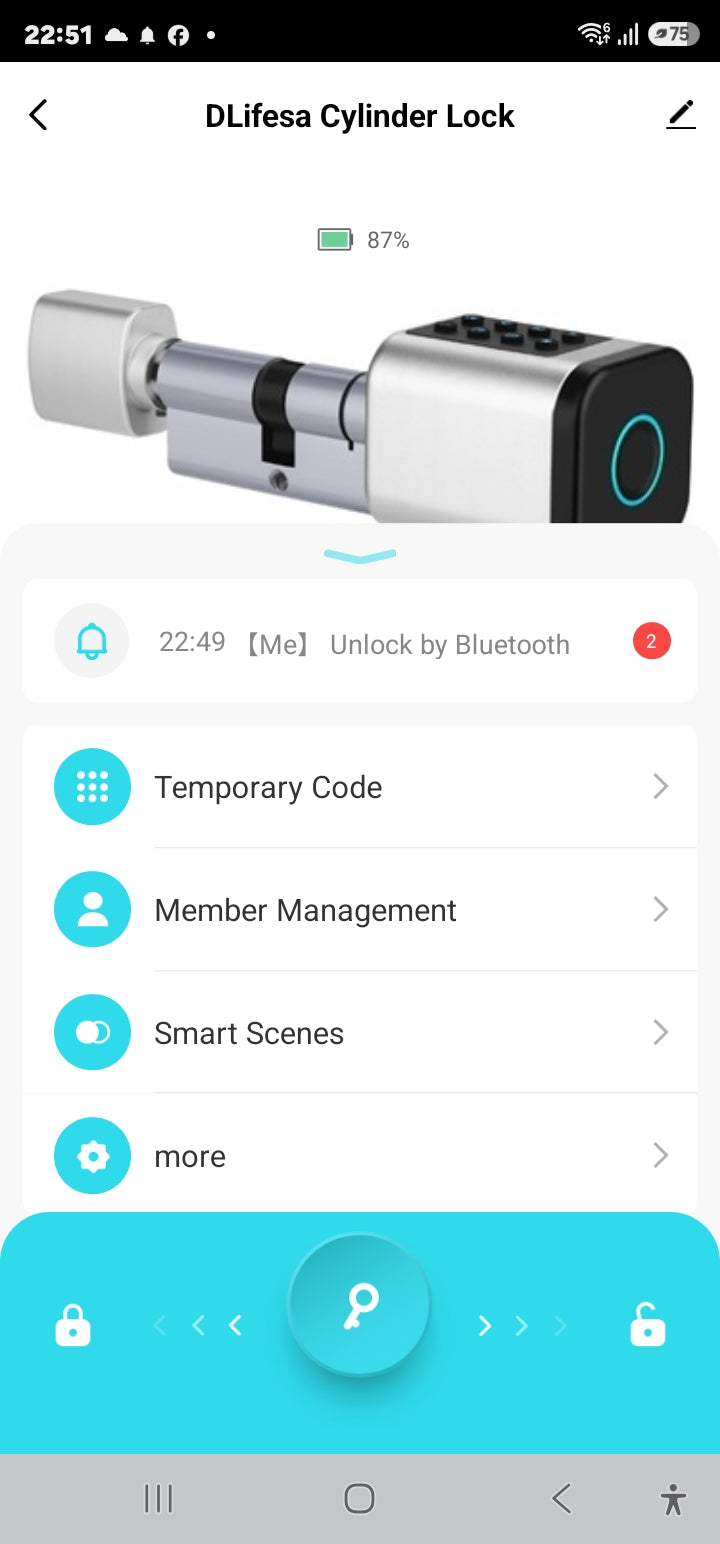 Smart Life Tuya Bluetooth Door Cylinder Lock Fingerprint Keypad Card Key | Silver & Black