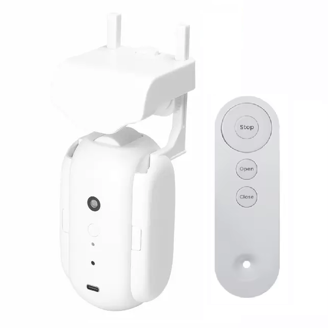 Smart Life Tuya Bluetooth Curtain Robot Motor for Roman Pole w/ Remote (Single Opening)