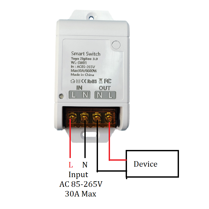 Smart Life Tuya Zigbee 1CH 30A 6600W 6.6KW Switch Relay