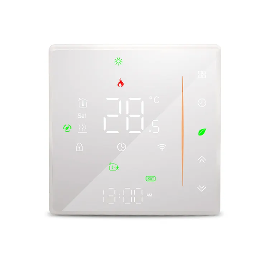 Smart Life Tuya WIFI Thermostat LCD Display Touch Screen Floor Heating Temperature Controller (White)