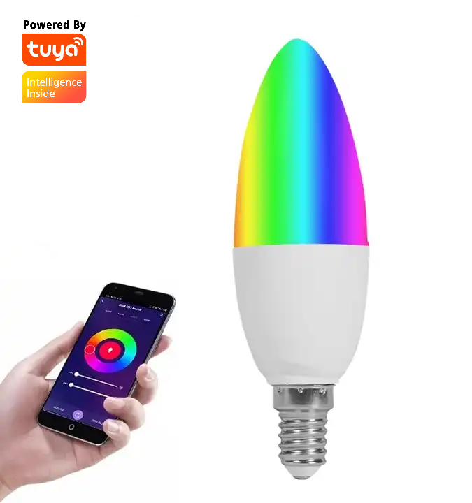 Smart Life Tuya WIFI 4W E14 RGB CCT LED Light Bulb | 2700K to 6500K | RGB