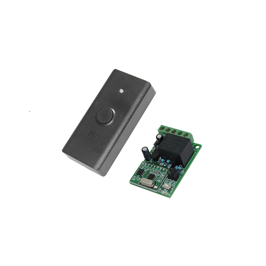 Wireless RF433Mhz Exit Button Door Release Button for 12V Access Control | Dry Contact (Black)