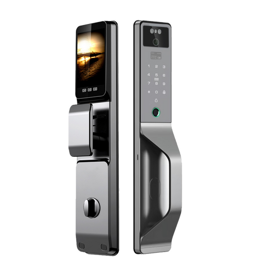 Smart Life Tuya WIFI Door Handle Face Fingerprint Keypad Card Video Doorbell Intercom Lock